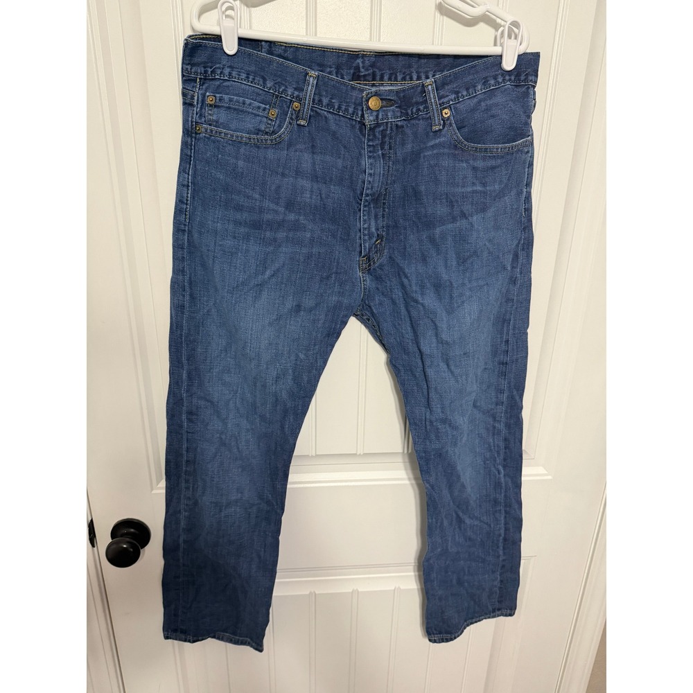 Levi's Jeans Mens 38x30 513 Slim Straight Blue Denim Pants EUC